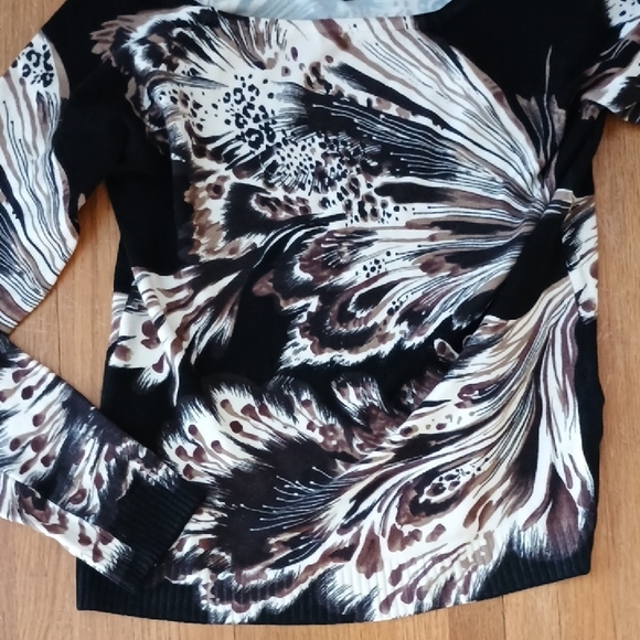 Pierri New York Cream and Brown Patterned Top - Picture 3 of 5